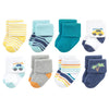 Hudson Baby Unisex Baby Cotton Rich Newborn And Terry Socks, Surf Dude, 0-6 Months
