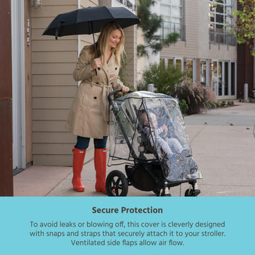 J.L. Childress Stroller Rain Cover - Universal Stroller Poncho - Stroller Accessory - Ventilated Baby Weather Shield And Protect