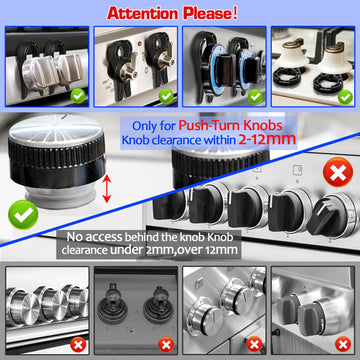 Mcotop Gas Stove Knob Locks, Stove Knob Safety Covers For Child, Prevent Kids Pets From Turning On Stoves - Black-5 Pack