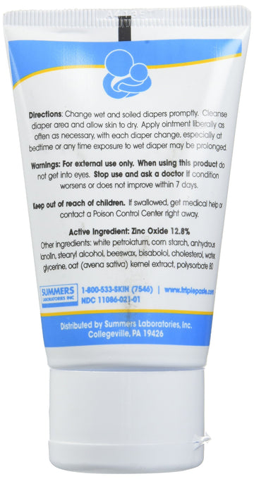 Triple Paste Diaper Rash Cream, Hypoallergenic Medicated Ointment For Babies, 2 Oz (Pack Of 3)