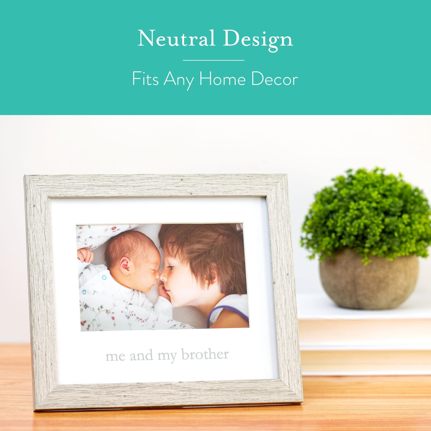 Kate & Milo Rustic Me & My Brother Frame, Sibling Keepsake, Ideal Little or Big Brother Gift, Gender Neutral Nursery Decor, Wood