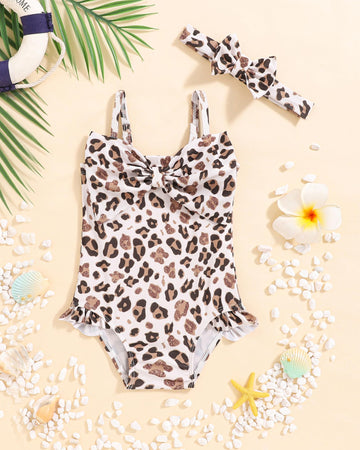 Mioglrie Baby Girl Swimsuit Infant Bathing Suits Newborn 0-3 Month For Girls Summer Beach Swim Suit Leopard Print One Piece Swim