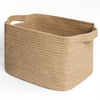 MEGASKET Wicker Basket for Storage, 15 x11 x9 Woven Basket with Handle, Rectangular Cute Storage Bin for Books, Shoes, Clothes,