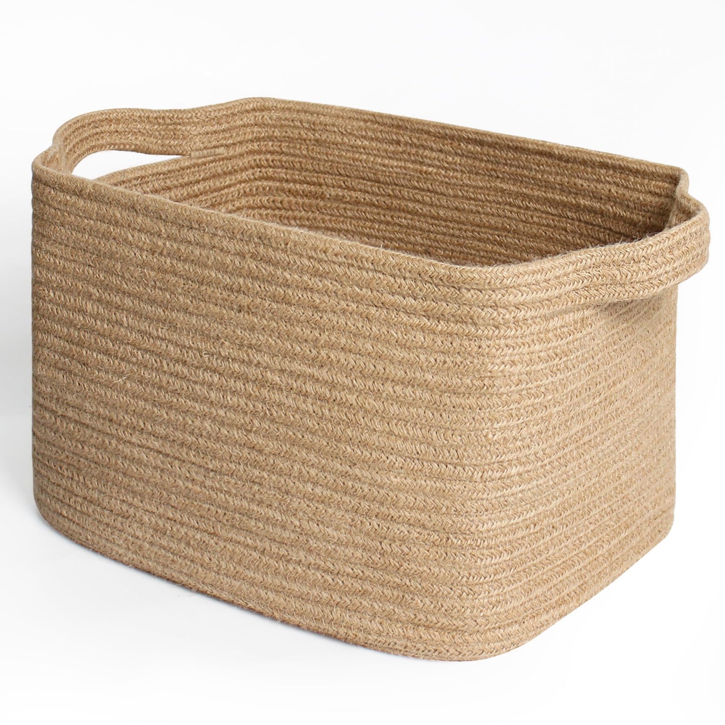 MEGASKET Wicker Basket for Storage, 15 x11 x9 Woven Basket with Handle, Rectangular Cute Storage Bin for Books, Shoes, Clothes,