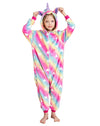 Kids Unicorn Onesie Animal One Piece Pajamas Halloween Costumes (Color Love, 10-12 Years)