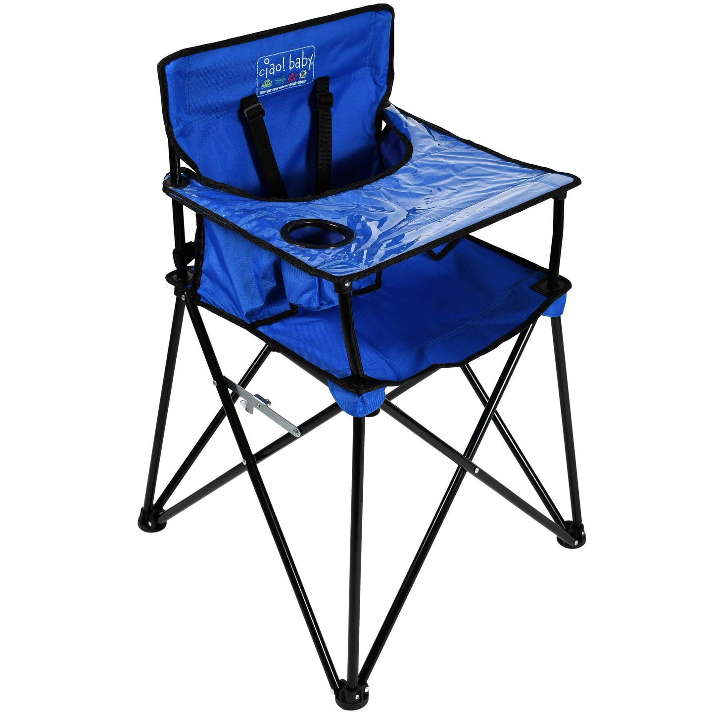 ciao! baby Portable High Chair for Travel, Fold Up High Chair with Tray, Blue