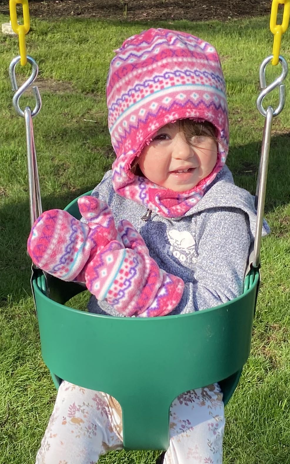 Nice Caps Toddler Baby Winter Hat Mitten Set - Kids Boys Girls Gloves Fleece Sherpa Lined (Fair Isle Print, 4-7 Years)