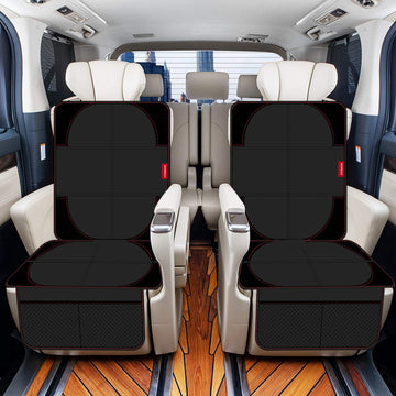 Morrols Car Seat Protector, 2 Pack Carseat Protector With Thickest Padding, Baby/Pets For Child Car Seat-Mesh Pockets-Waterproof