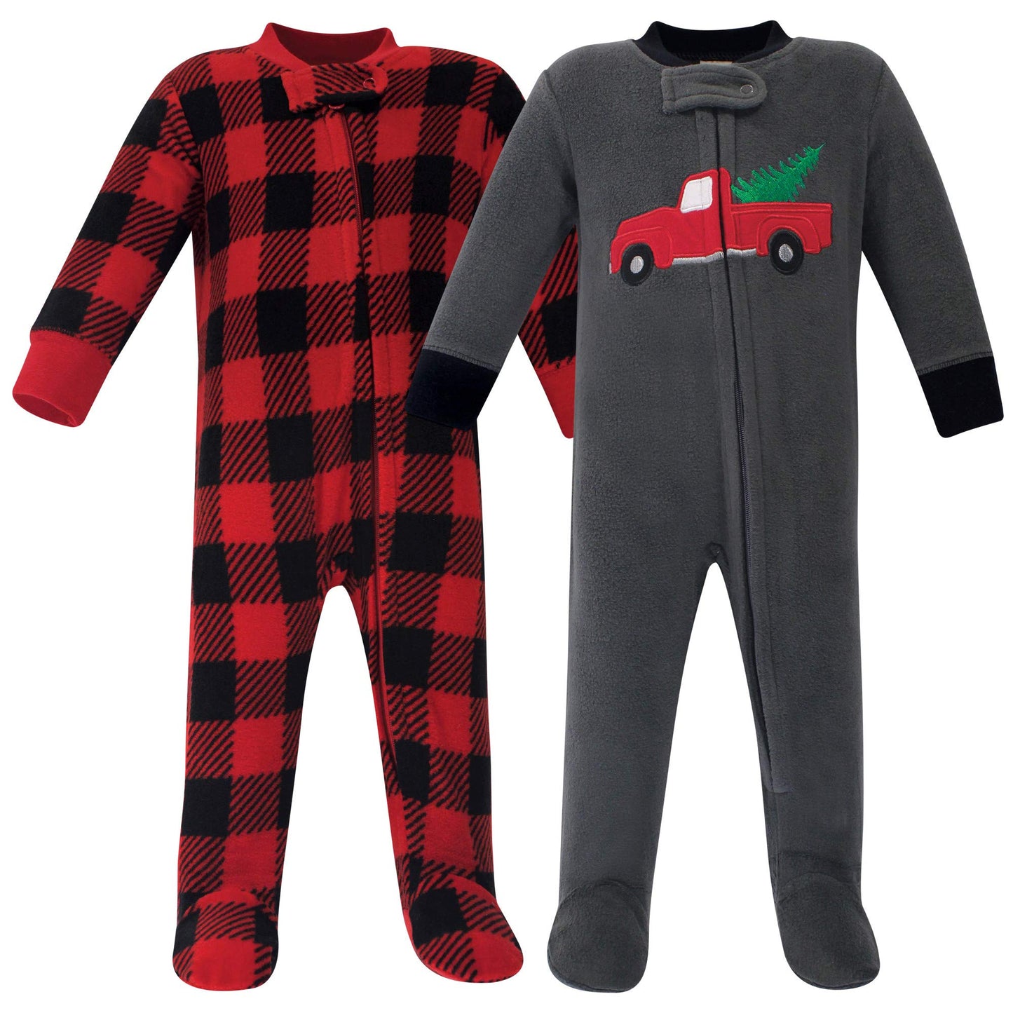 Hudson Baby Unisex Baby Fleece Sleep And Play, Christmas Tree, 6-9 Months