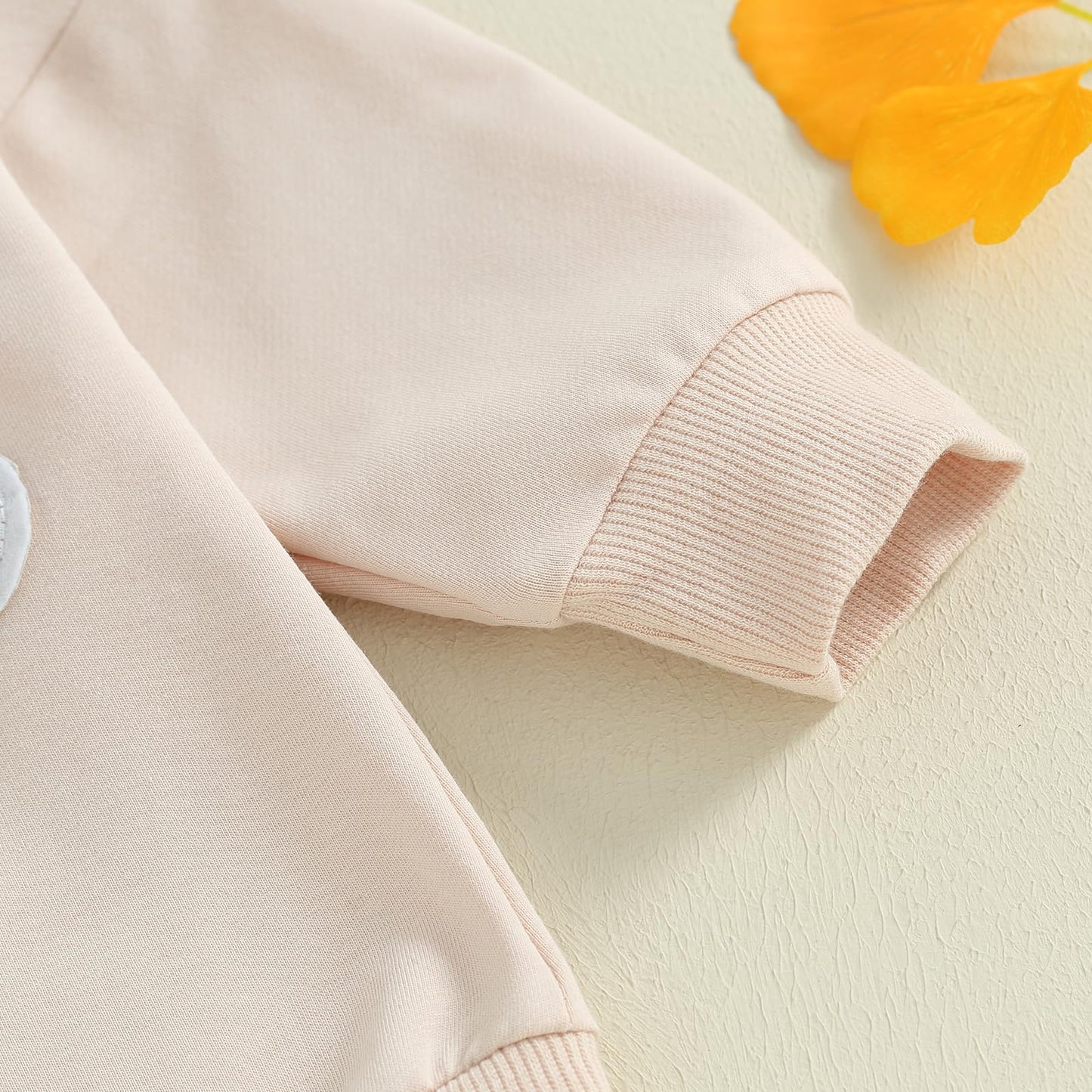 Socutebabe Valentines Day Baby Girl Boy Outfit Embroidered Heart Sweatshirts Bubble Romper Onesie Long Sleeve Toddler Clothes (C