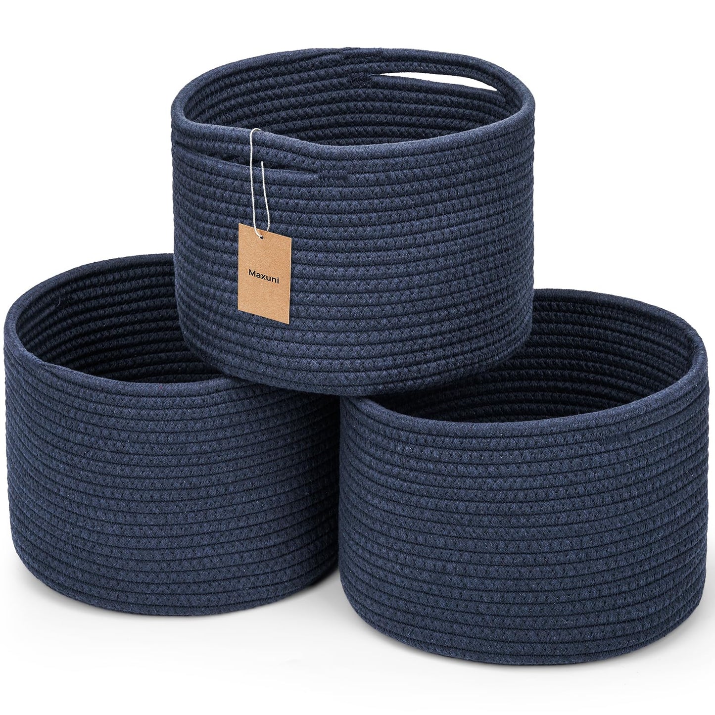 Maxuni Small Rope Baskets for Storage, Baskets for Gifts Empty, Cute Round Woven Baskets, Decorative Shelf Basket 9.82?.82?.1 ,