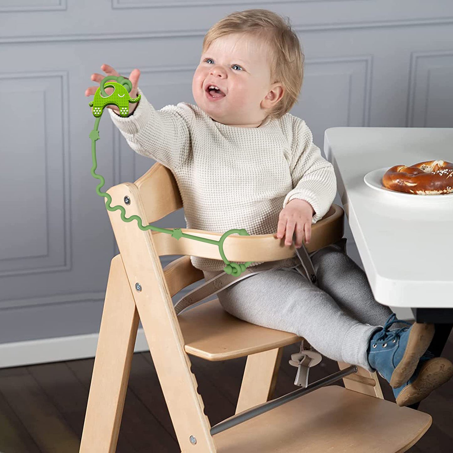 Toy Straps For Baby,Rtmok 4Pcs Silicone Setpacifier Clip,Applies To Car Seat Toy,Teether Toy,High Chair,Stroller Accessories,Bab