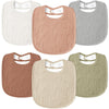 Susurration Muslin Baby Bibs 6 Pack Bandana Drool Bibs,Soft Square Adjustable Baby Drooling Bibs For Unisex Girls & Boys(Brown)