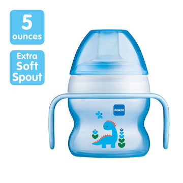 Mam Starter Cup (1 Count), Mam Sippy Cup, Drinking Cup With Extra-Soft Spill-Free Spout And Non-Slip Handles, For Boys 4+ Months