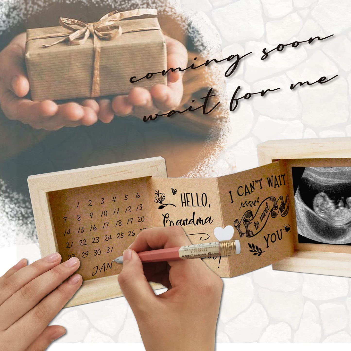 Yudarte First Time Grandparents Keepsake Gifts - Pregnancy Announcement For Grandma And Grandpa - Grandparents Baby Announcement