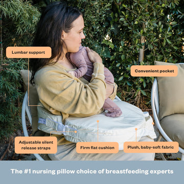 My Brest Friend Deluxe Organic Nursing Pillow 100% Organic Cotton Slipcover Ergonomic Breastfeeding Pillows Supports Both Mom An