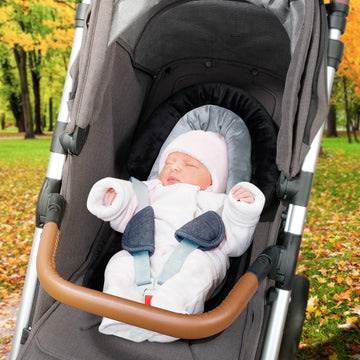 Coolbebe New 2-In-1 Babybody Supports For Baby Newborn Infants - Extra Soft Stroller Cushion Pads Car Seat Insert, Seasons, Blac