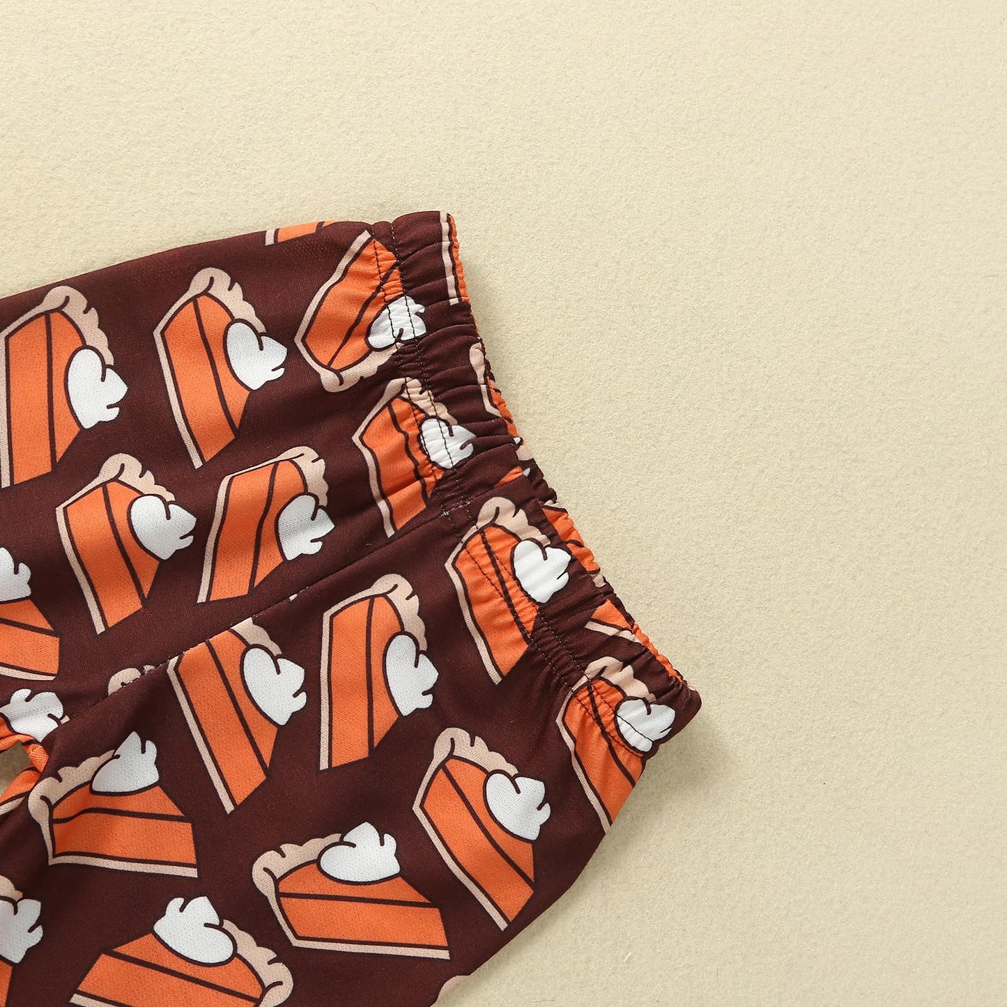 Wybzd Toddler Baby Girl Halloween Outfit Pumpkin Pie Sweatshirt Top Bell-Bottom Pants Sets Thanksgiving Clothes Pink Pumpkin Pie