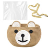 Zopeal Baby Basket For Nursery With Gift Bags And Ribbons Cotton Rope Woven Bear Gift Basket With Handles For Living Room Bathro