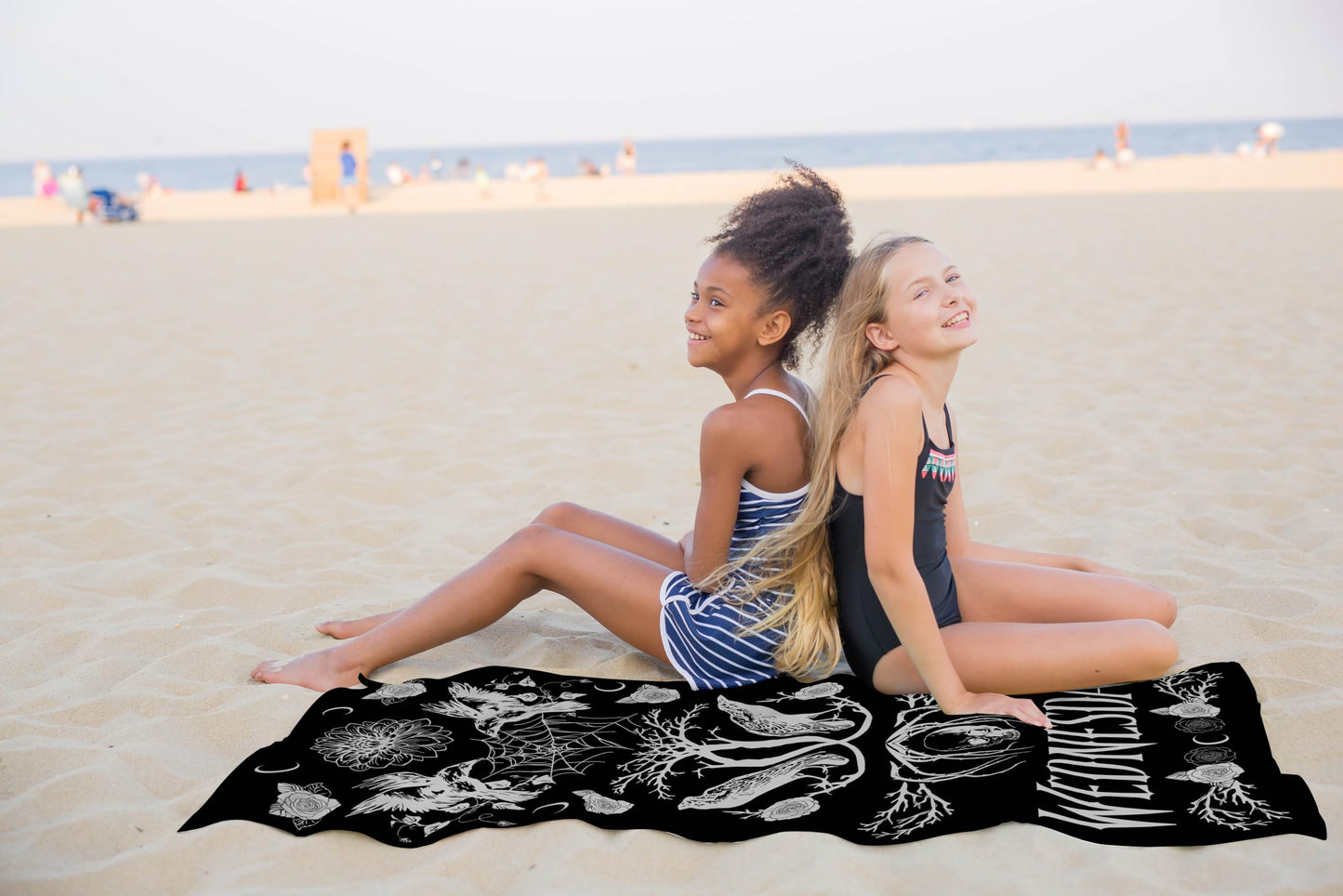 Jay Franco Wednesday Addams Bath Pool Beach Towel - Skull & Ravens Super Soft & Absorbent 100% Cotton Towel, Measures 28 X 58