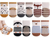 Exegawe Toddler Non Slip Socks, Cute Baby Socks With Grips Crew Socks 5 Pairs(G,L/3-5Y)