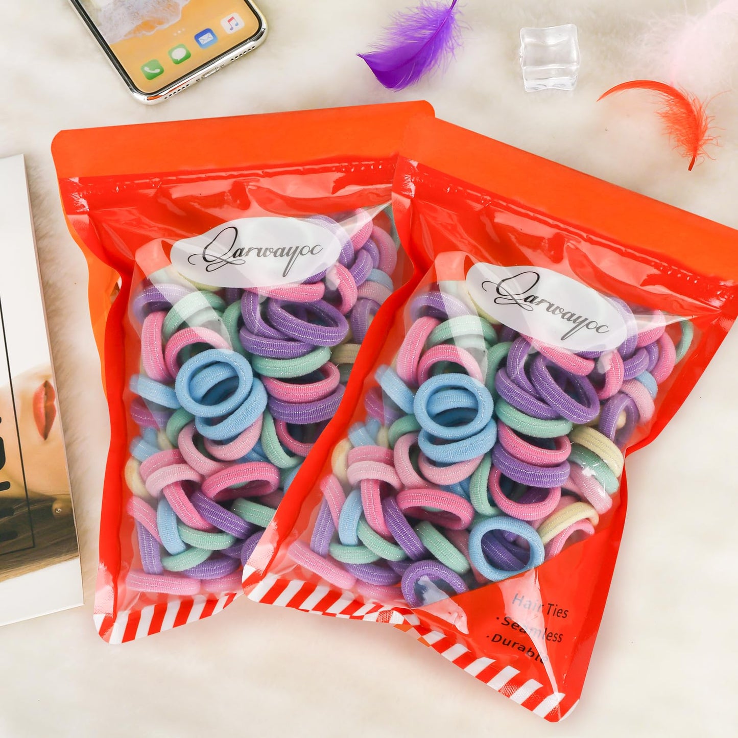 Qarwayoc Mini Hair Ties For Baby Girls, Seamless Kids Girls Hair Ties Bands, Soft Small Baby Ponytail Holders, Toddler Elastic H