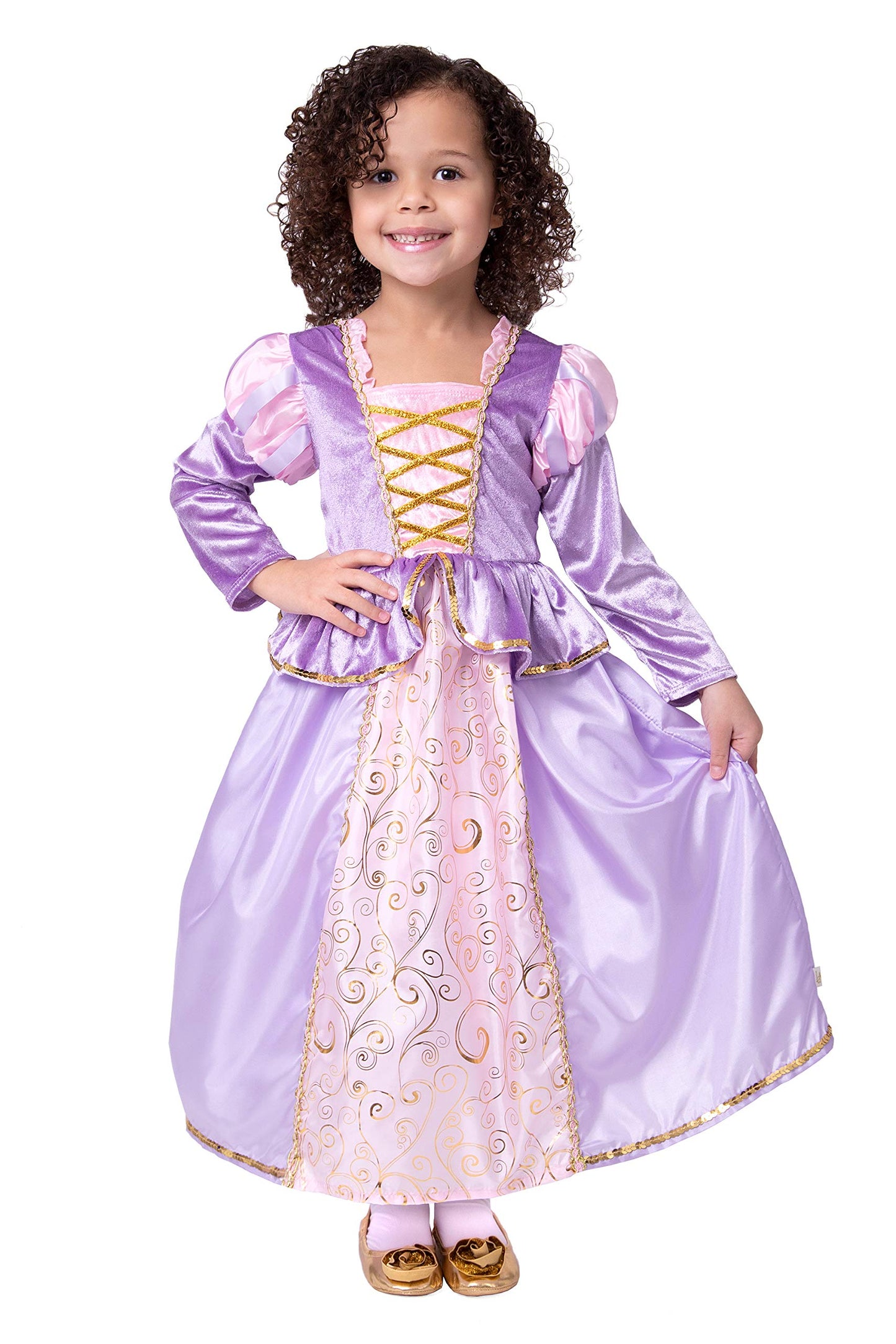 Little Adventures Classic Rapunzel Princess Dress Up Costume (Medium Age 3-5) - Machine Washable Child Pretend Play And Party Dr