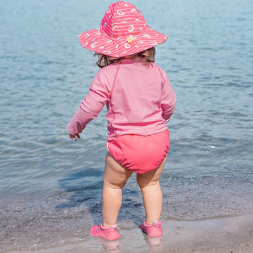 I Play. By Green Sprouts Unisex-Baby Long Sleeve Rashguard | All-Day Upf 50+ Sun Protection-Wet Or Dry,Hot Pink,4T