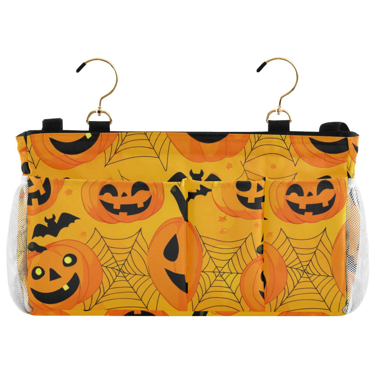 Burbuja Happy Halloween Pumpkins Bedside Caddy Hanging Storage Organizer with 2 Straps and Hooks for Home College Dorm Bunk Bed