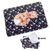 Flockthree Waterproof Baby Changing Pad With Storage Bag (43.3' X 28.7') Washable Wipeable Reusable Leak Proof Diaper Travel M