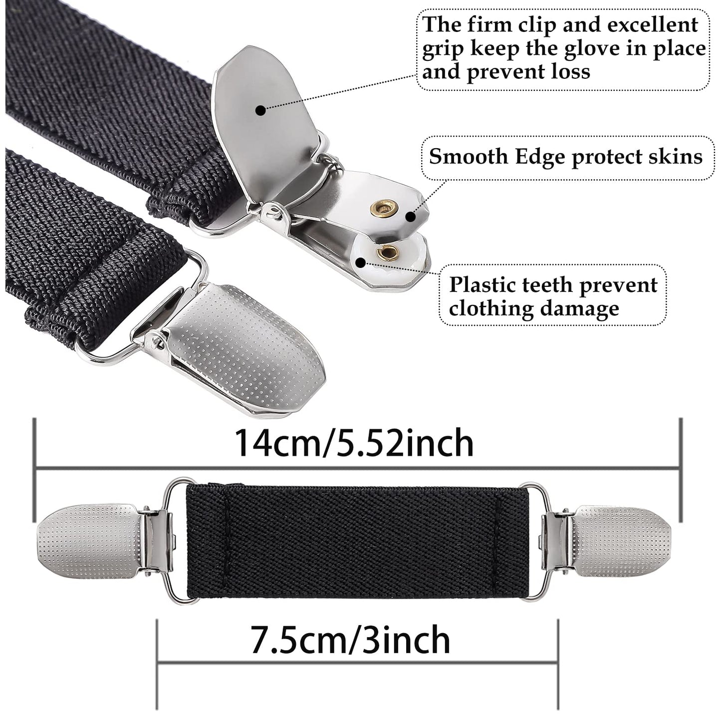 Zkptops 4 Pairs Winter Mitten Clips Elastic Stainless Steel Gloves Clips For Toddler Kids Baby Adults Mitten Clips Clothing Dres