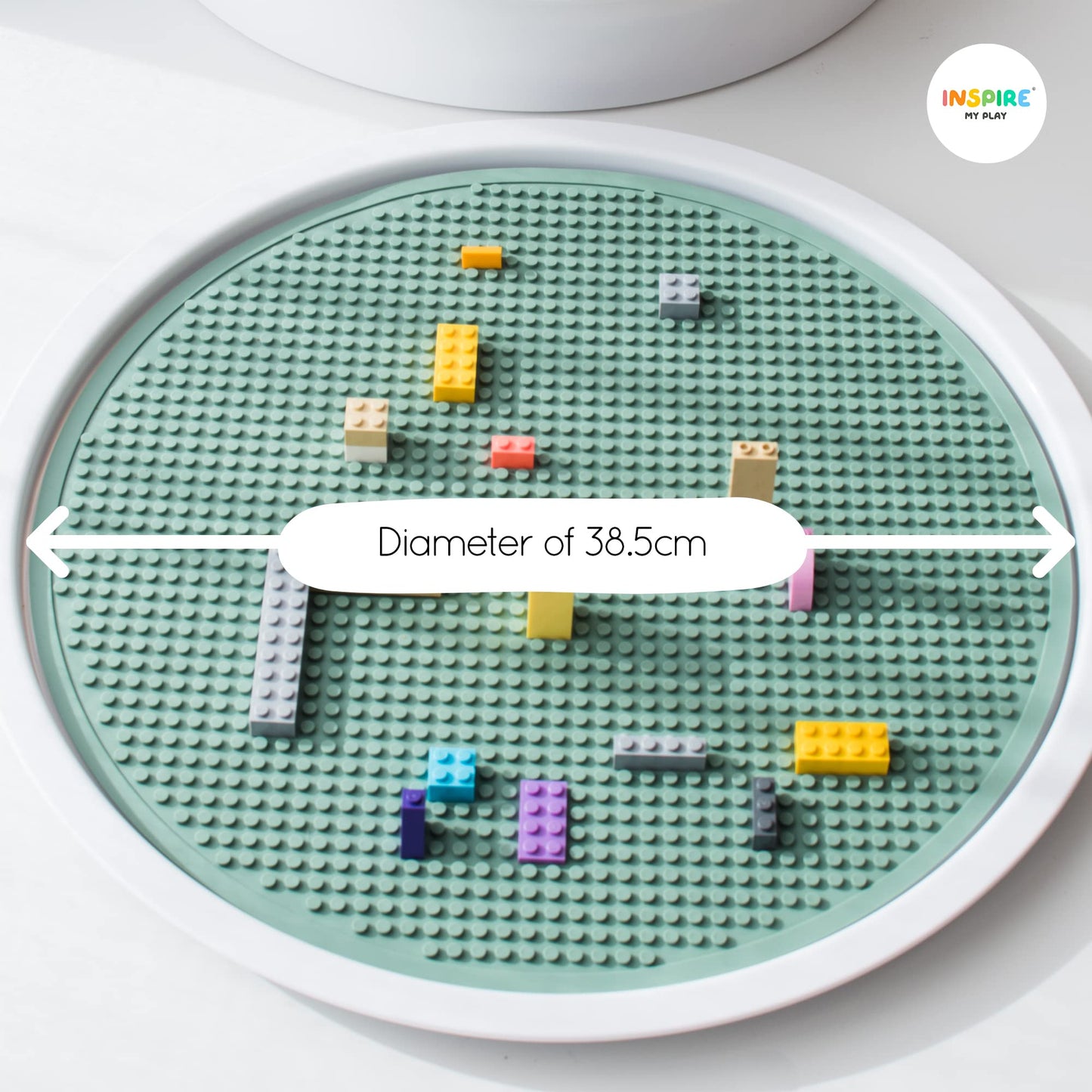 Inspire My Play - Silicone Building Blocks Baseplate - Compatible With All Major Building Block Brands - Double Sided For Large