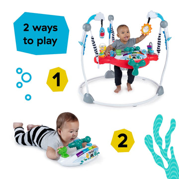 Baby Einstein Ocean Explorers Airplane Adventure 2-in-1 Interactive Activity Jumper with Lights Ages 6 months +, Max weight 25 l