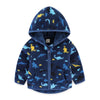Feidoog Toddler Polar Fleece Jacket Hooded Baby Boys Girls Autumn Winter Long Sleeve Thick Warm Outerwear,Blue Dinosaur,1-2T