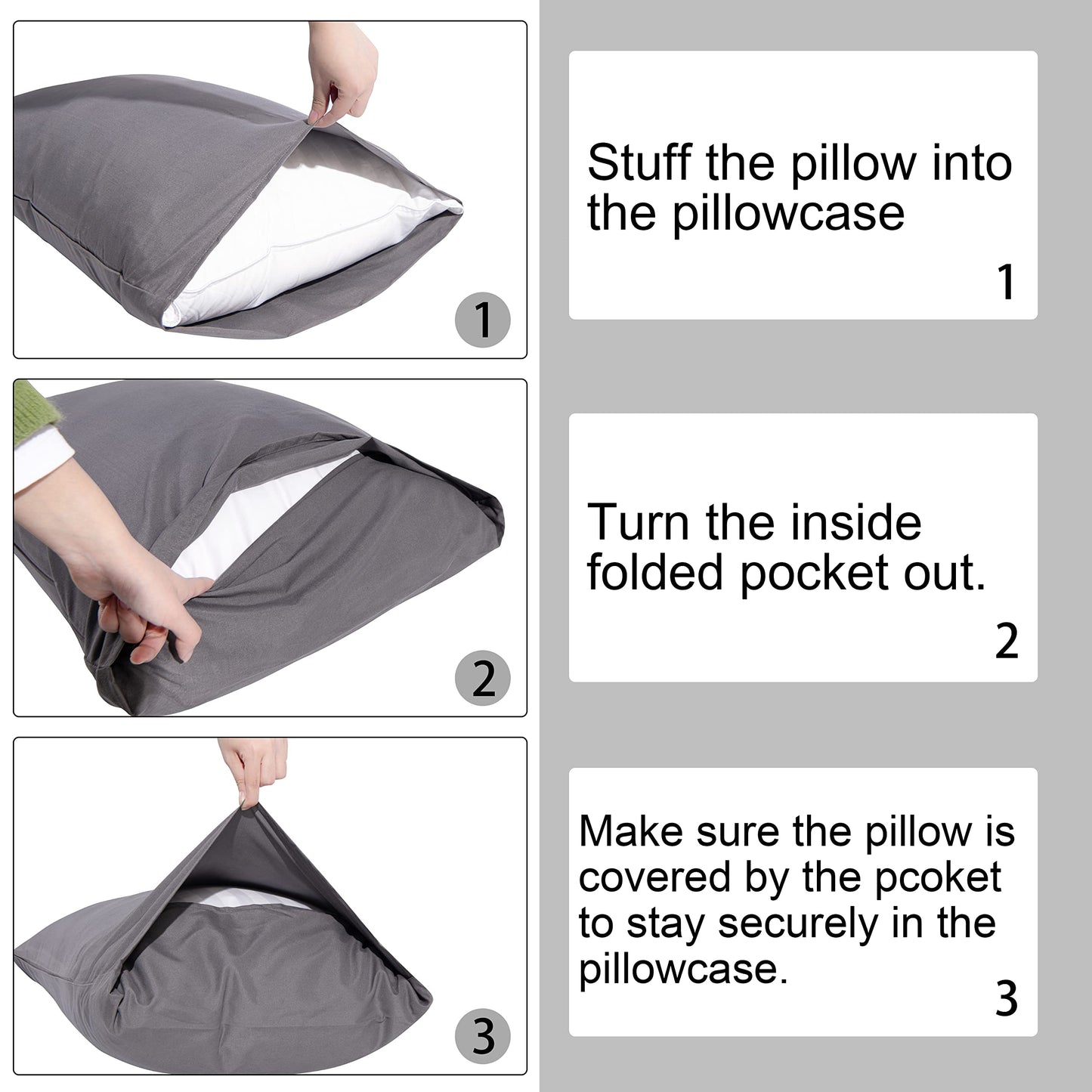 Ntbay Microfiber Toddler Pillowcases With Envelope Closure, 2 Pack 100% Brushed Microfiber Super Soft Travel Kids Nursery Pillow