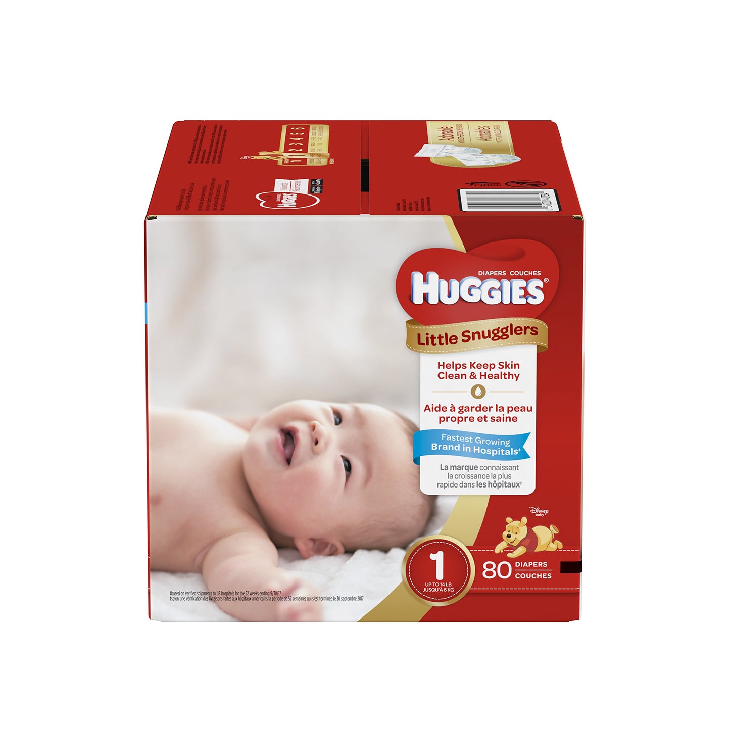 Huggies Little Snugglers Baby Diapers, Size 1, 80 Count (Packaging may Vary)