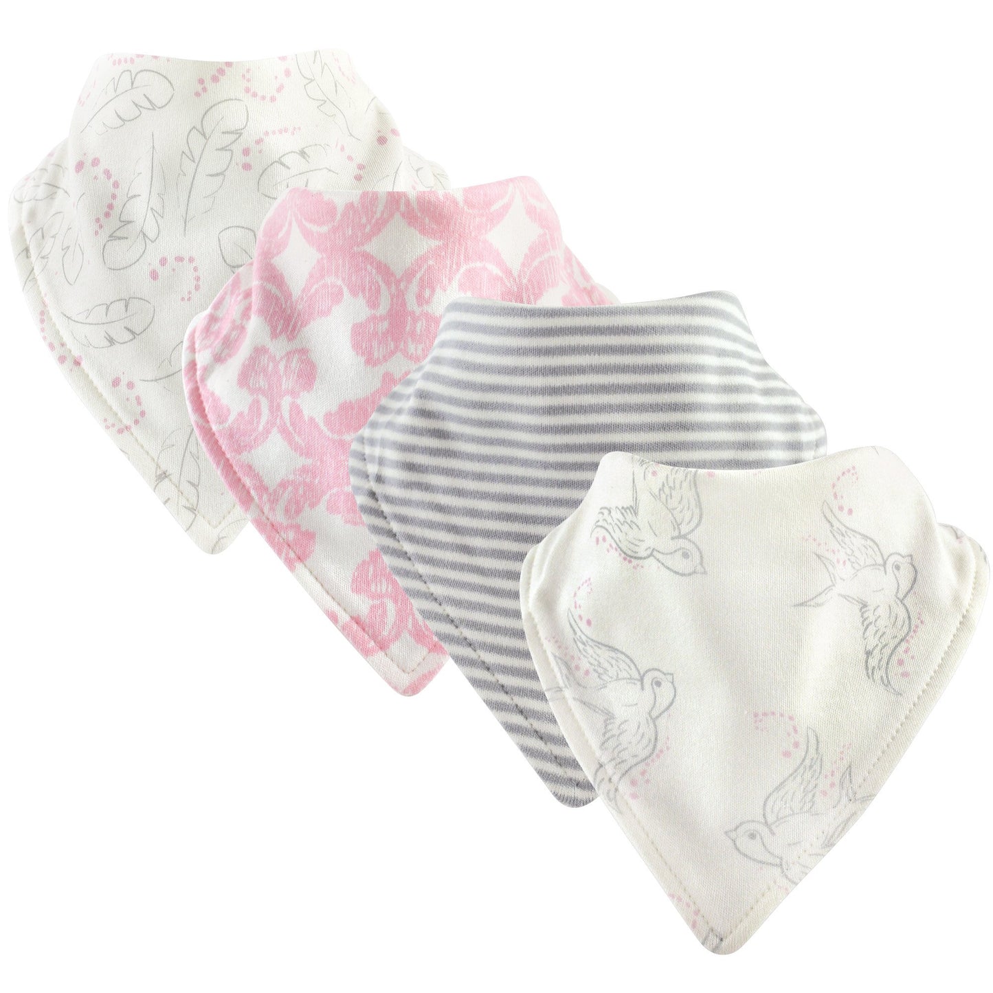 Touched By Nature Unisex Baby Organic Cotton Bandana Bibs, Bird, One Size