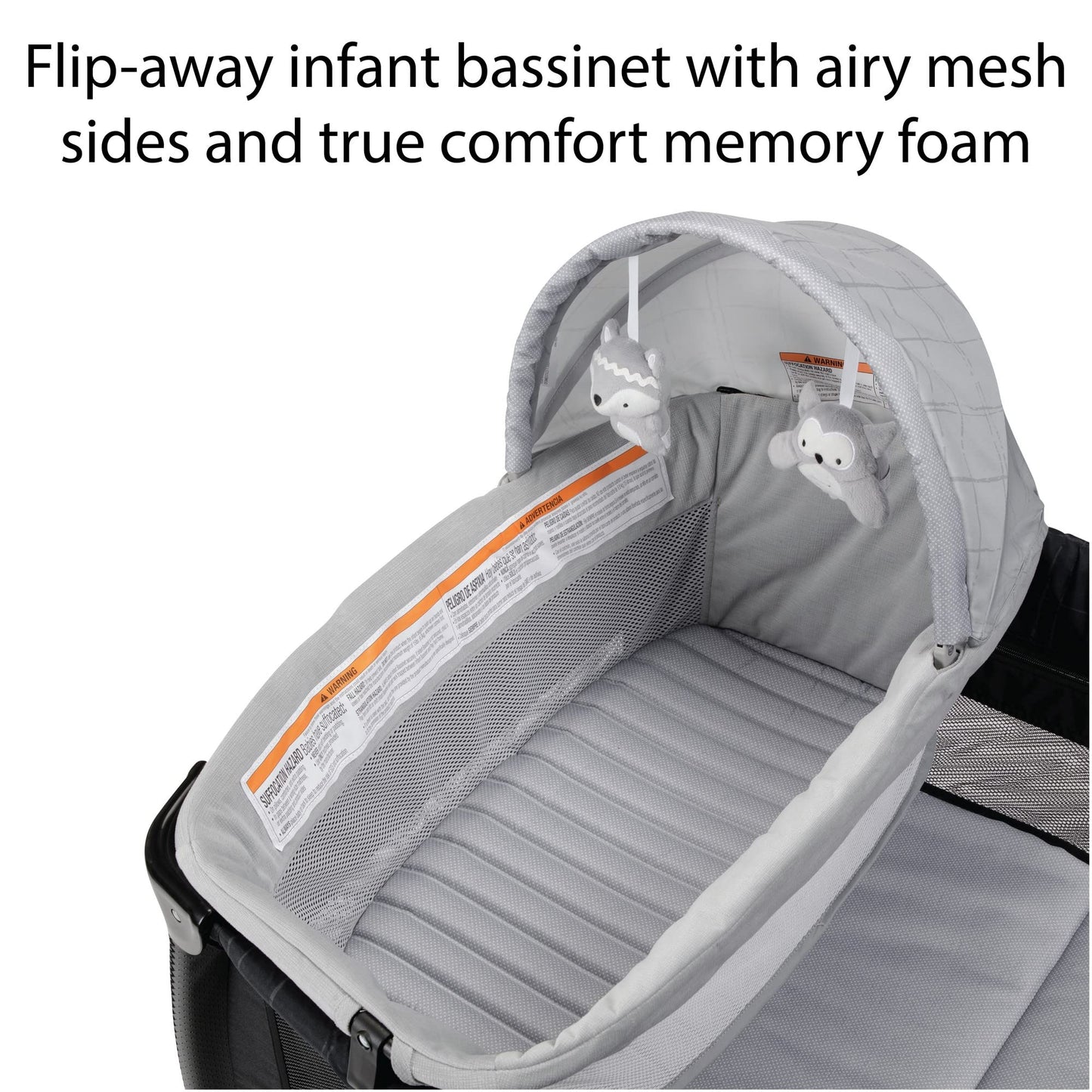 Safety 1St Play-And-Stay Play Yard, Easy Fold, Full-Size Play Yard With Removable Full Bassinet, High Street