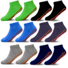 Hycles Boys Girls Non-Slip Toddler Socks Grip Ankle Sticky Socks Anti-Skid Socks For Kids 6 Pairs For 6-9 Years Kids