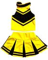Total 2550 Little Girls' Cheerleader Cheerleading Outfit Uniform Costume Cosplay Halloween Neon Yellow/Black (Xl / 10-12)