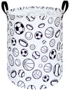 Kunro Large Sized Round Storage Basket Waterproof Coating Organizer Bin Laundry Hamper For Nursery Clothes Toys (Sports Ball)