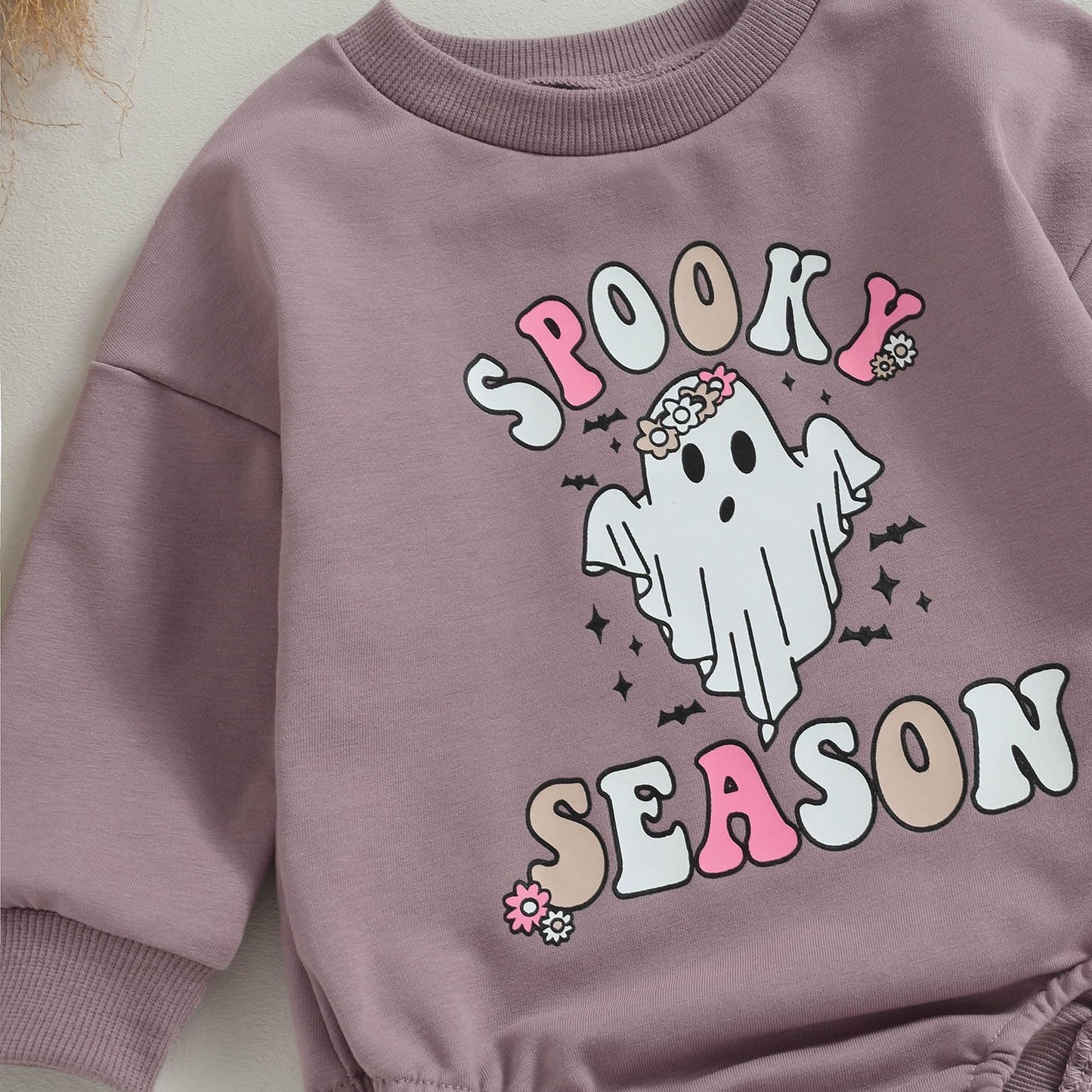 Focusnorm Halloween Newborn Baby Girl Outfit Pumpkin Sweatshirt Romper Long Sleeve Romper Jumpsuit Infant Fall Winter Clothes (G