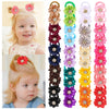 40pcs/set Baby Girls Flower Mini Hair Ties, Rhinestone Satin Hair Elastics for Toddlers Kids, Multicolor Candy Baby Scrunchies S