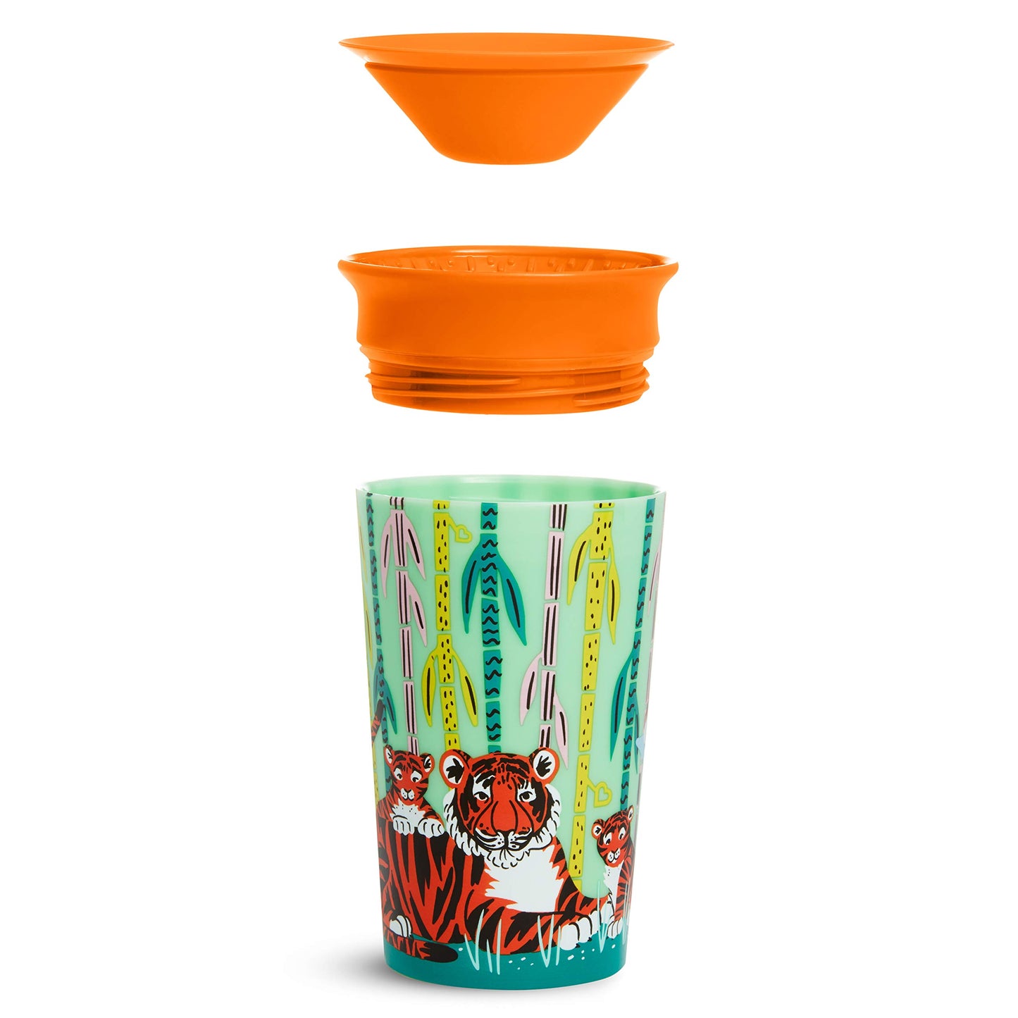 Munchkin Miracle 360 Wildlove Sippy Cup, 9 Oz, 2 Pack, Tiger/Rhino