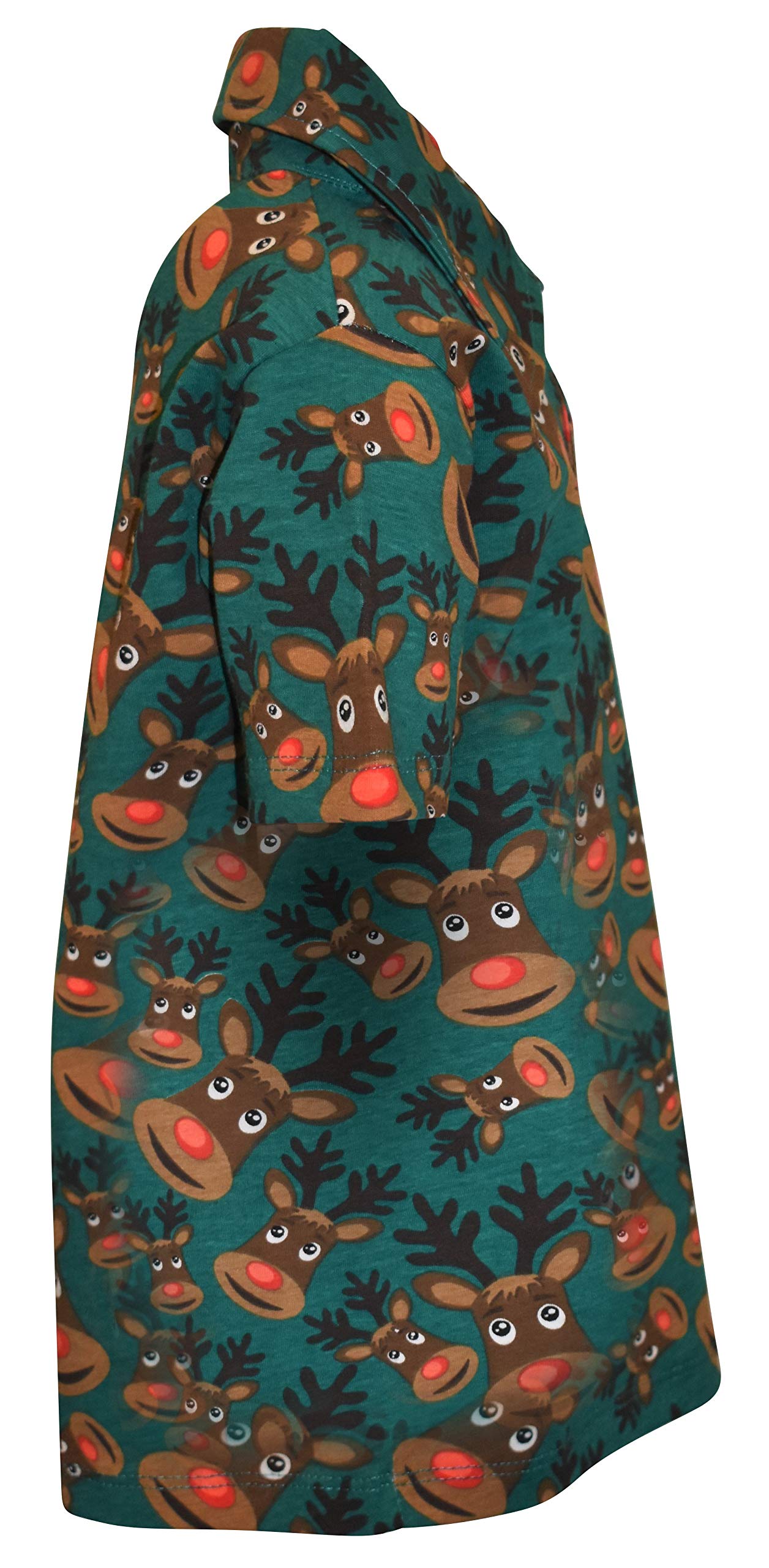 Unique Baby Boys Green Reindeer Collared Christmas Polo T Shirt (7, Reindeer)