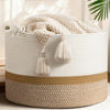 CherryNow 22x22x14 Large Blanket Basket, Home D cor for Living Room Bedroom, Cotton Rope Laundry Basket for Clothes Pillows, Ba