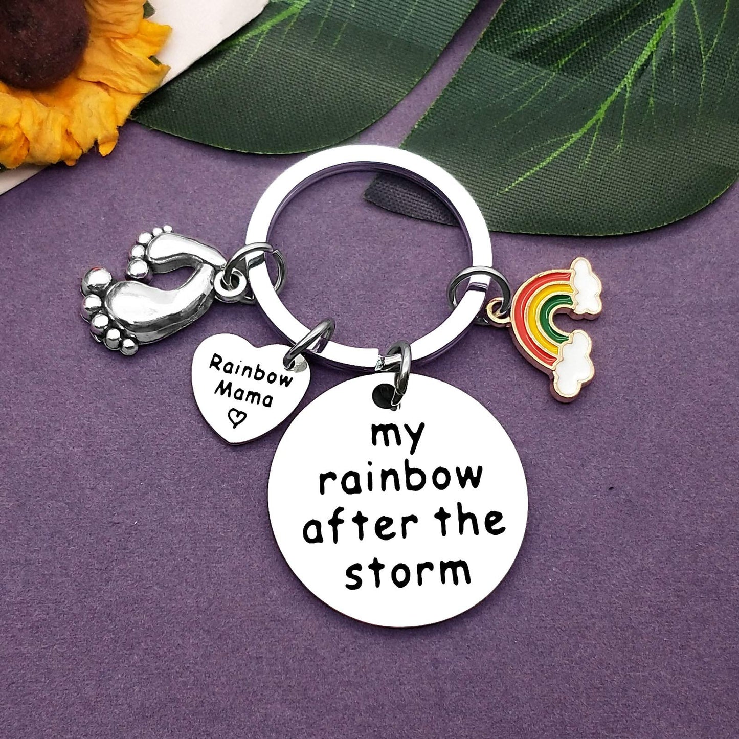 New Mom Jewelry Gifts Mom To Be Gift Keychain Inspirational Jewelry Rainbow Jewelry Pregnancy Announcement Baby Announcement Gif