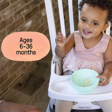 Ingenuity Baby Base 2-in-1 Booster Feeding and Floor Seat with Self-Storing Tray - Cashmere