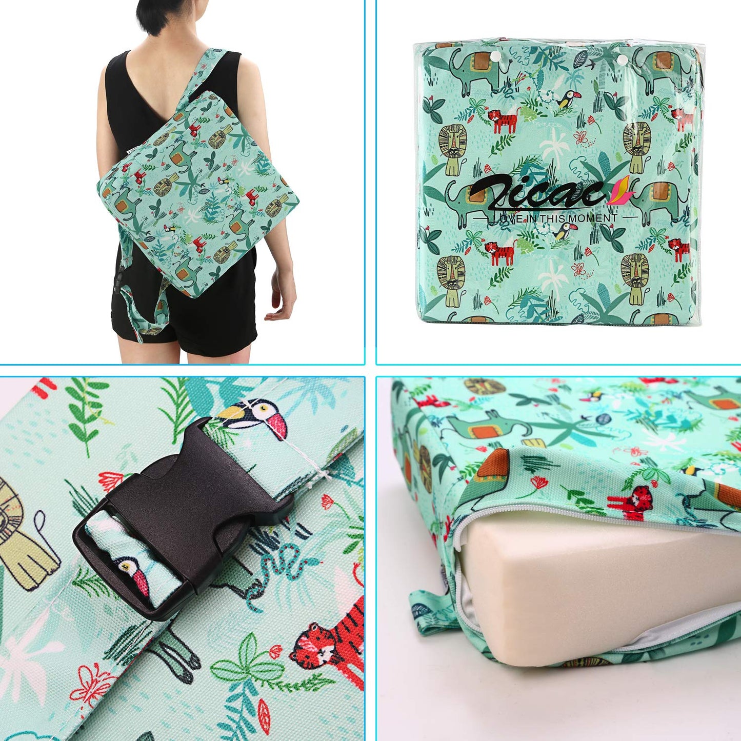 Zicac High Chair Portable Booster Seat Cushion Travel Dining Seat Pad For Toddler Kids Baby Infant Washable Thick Chair Seat Pad