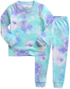 Vaenait Baby Kids Junior 100% Cotton Sleepwear Pajamas 2Pcs Set Tiedye-Bluemintsky-248 S